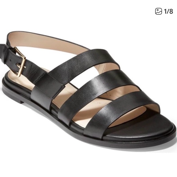 Cole Haan Anela Grand Black Leather Strappy Sandals Sz 7 EUC - Picture 2 of 16